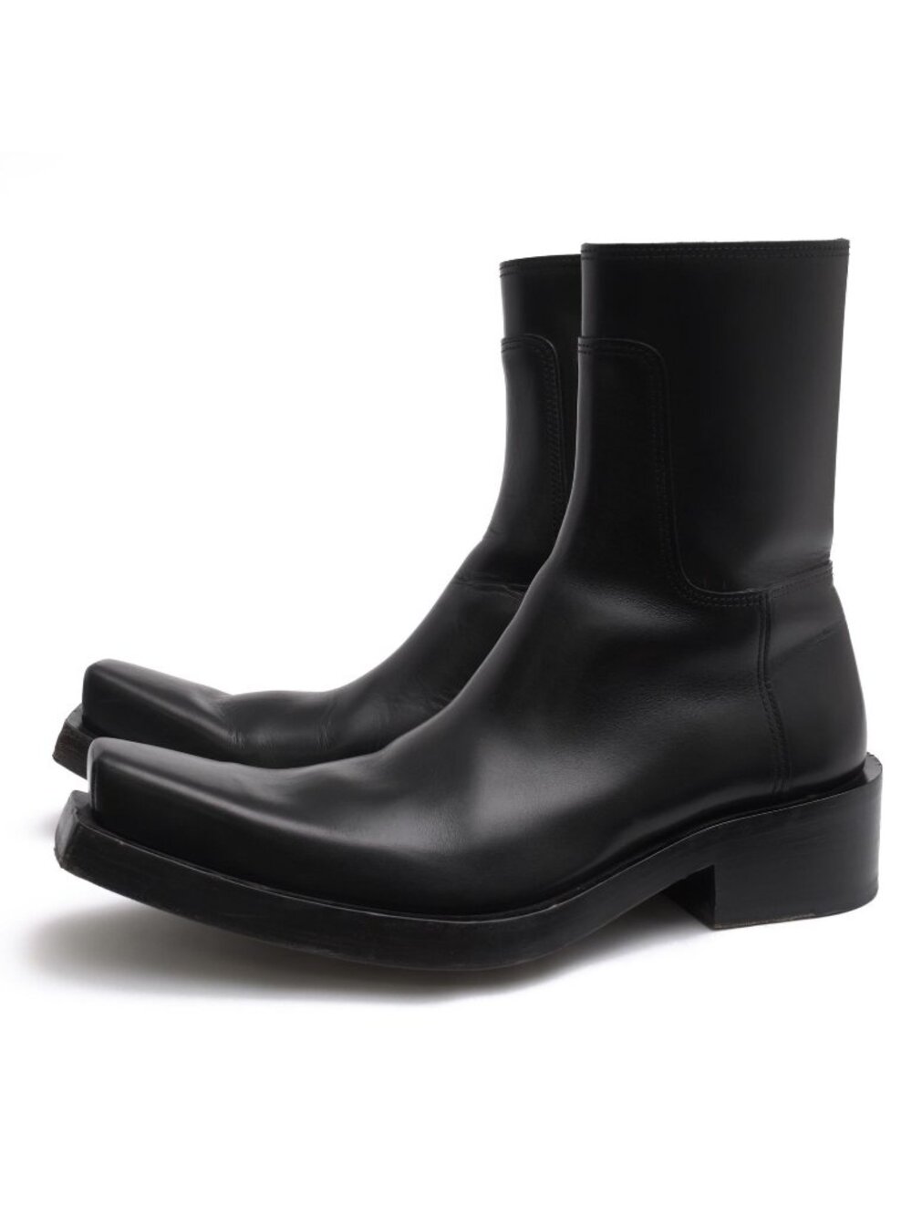 Balenciaga Side Zip Boots Shoes Leather Black Santiago Booties